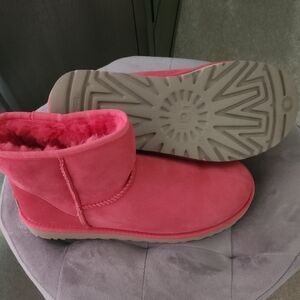 Pink Suede Ankle Boots